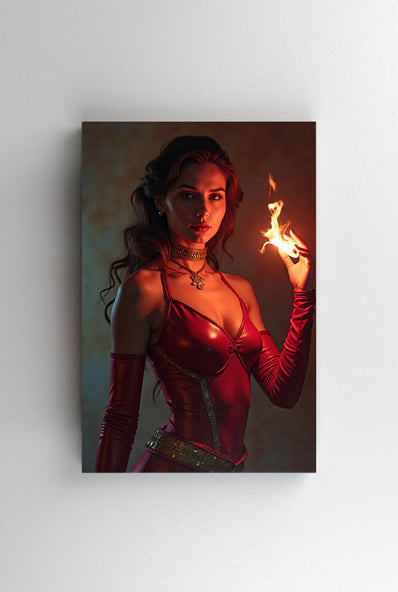 Tablou Canvas - Lina regina focului in latex