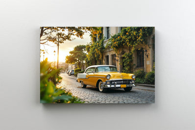 Tablou Canvas - Masina retro in italia la apus