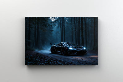 Tablou Canvas - Masina sport in padure