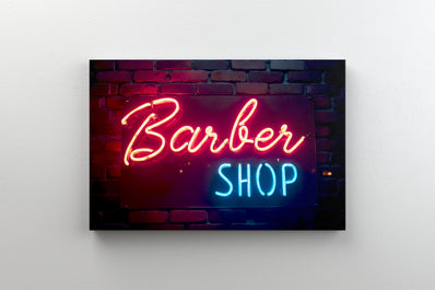 Tablou Canvas - Neon frizerie colorat
