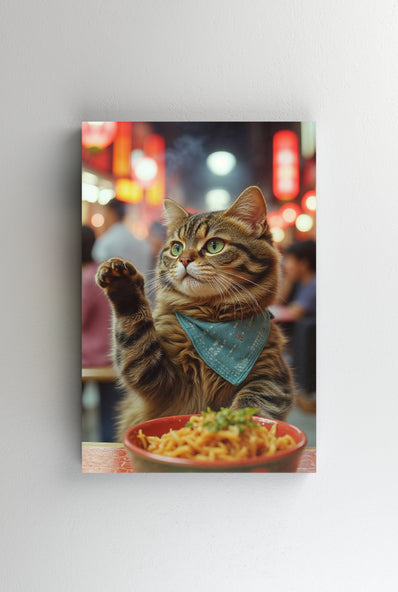 Tablou Canvas - Pisica in restaurantul de ramen chinezesc