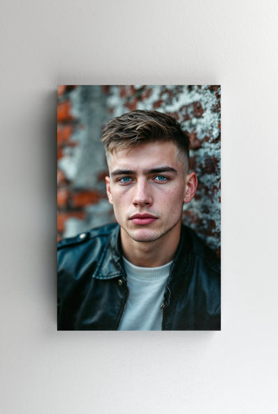 Tablou Canvas - Portret Tanar Tunsoare Grunge