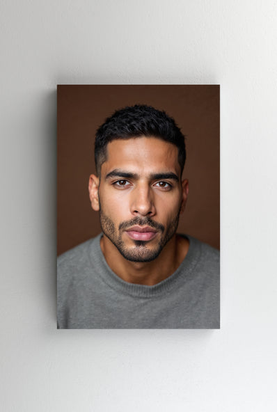 Tablou Canvas - Portret barbat tunsoare scurta si barba