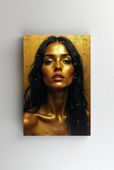 Tablou Canvas - Portret cu bruneta aurita si frontscreen