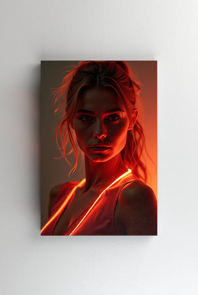 Tablou Canvas -  Portret femeiesc cu bling-bling luminos