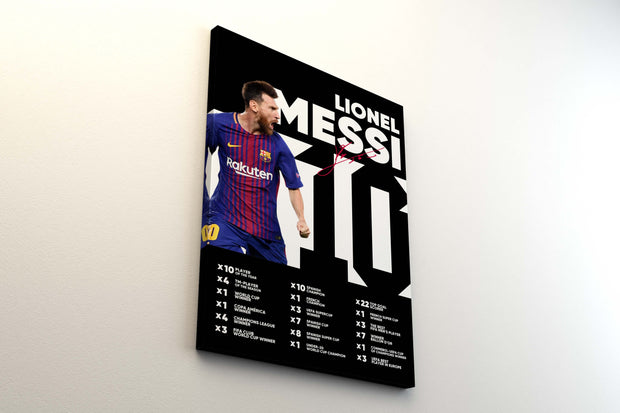 Tablou Canvas - Lionel Messi Barcelona Infografic V3