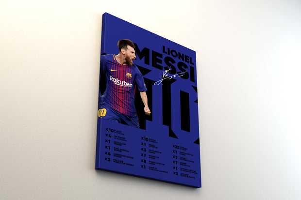 Tablou Canvas - Lionel Messi Barcelona Infografic V2