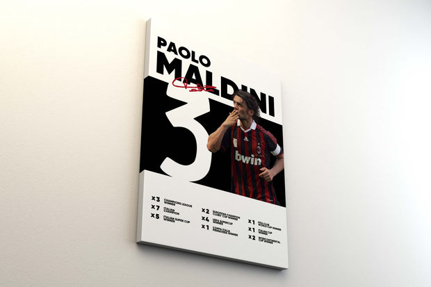 Tablou Canvas - Paolo Maldini AC Milan Infografic V3