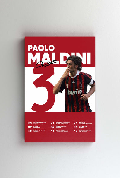 Tablou Canvas - Paolo Maldini AC Milan Infografic V2