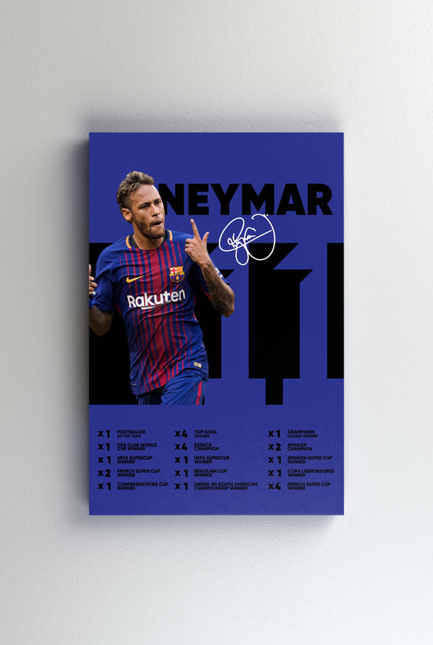 Tablou Canvas - Neymar Barcelona Infografic V2