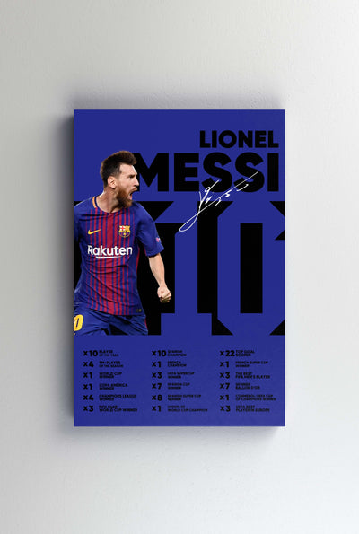 Tablou Canvas - Lionel Messi Barcelona Infografic V2