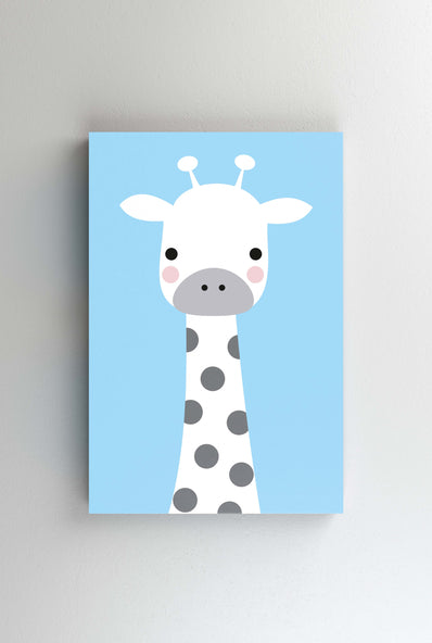 Tablou Canvas - Girafa draguta blue