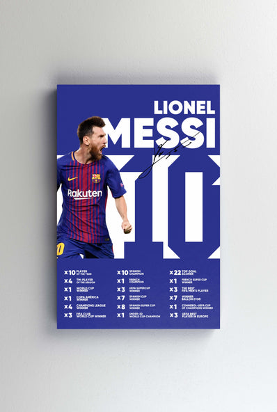 Tablou Canvas - Lionel Messi Barcelona Infografic V1
