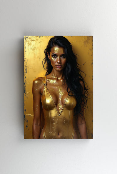 Tablou Canvas - Privire seducatoare in aur