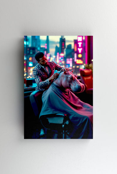 Tablou Canvas - Schimbare de Stil pentru Hipopotam