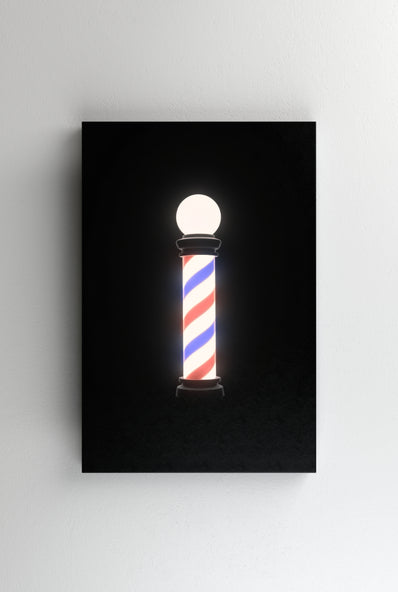 Tablou Canvas - Semn de frizerie luminos