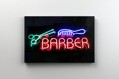 Tablou Canvas - Semn neon barbier