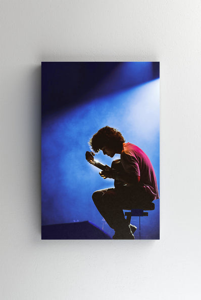 Tablou Canvas - Solist chitara in fundal albastru