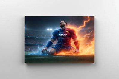 Tablou Canvas - Lionel Messi Ice & Fire