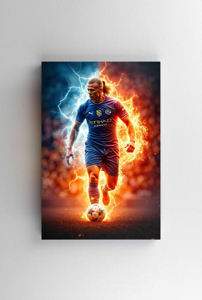 Tablou Canvas - Erling Haaland Flames