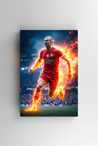 Tablou Canvas - Erling Haaland Flaming Fast