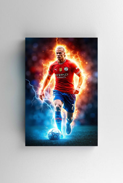 Tablou Canvas - Erling Haaland Lightning