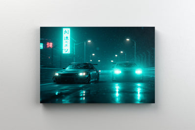 Tablou Canvas - Tokyo Drift Cold Teal Rain