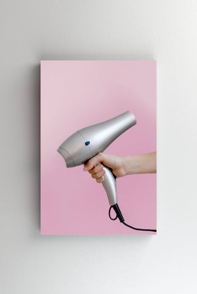 Tablou Canvas - Uscator de par pe fundal roz