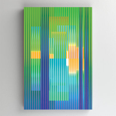 Tablou Canvas - Abstract Lines Geometry - Albastru
