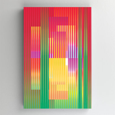 Tablou Canvas - Abstract Lines Geometry - Rosu