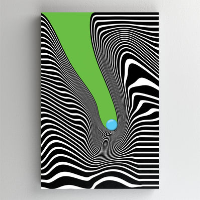Tablou Canvas - Hypnotic lines with ball - Verde
