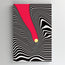 Tablou Canvas - Hypnotic lines with ball - Rosu