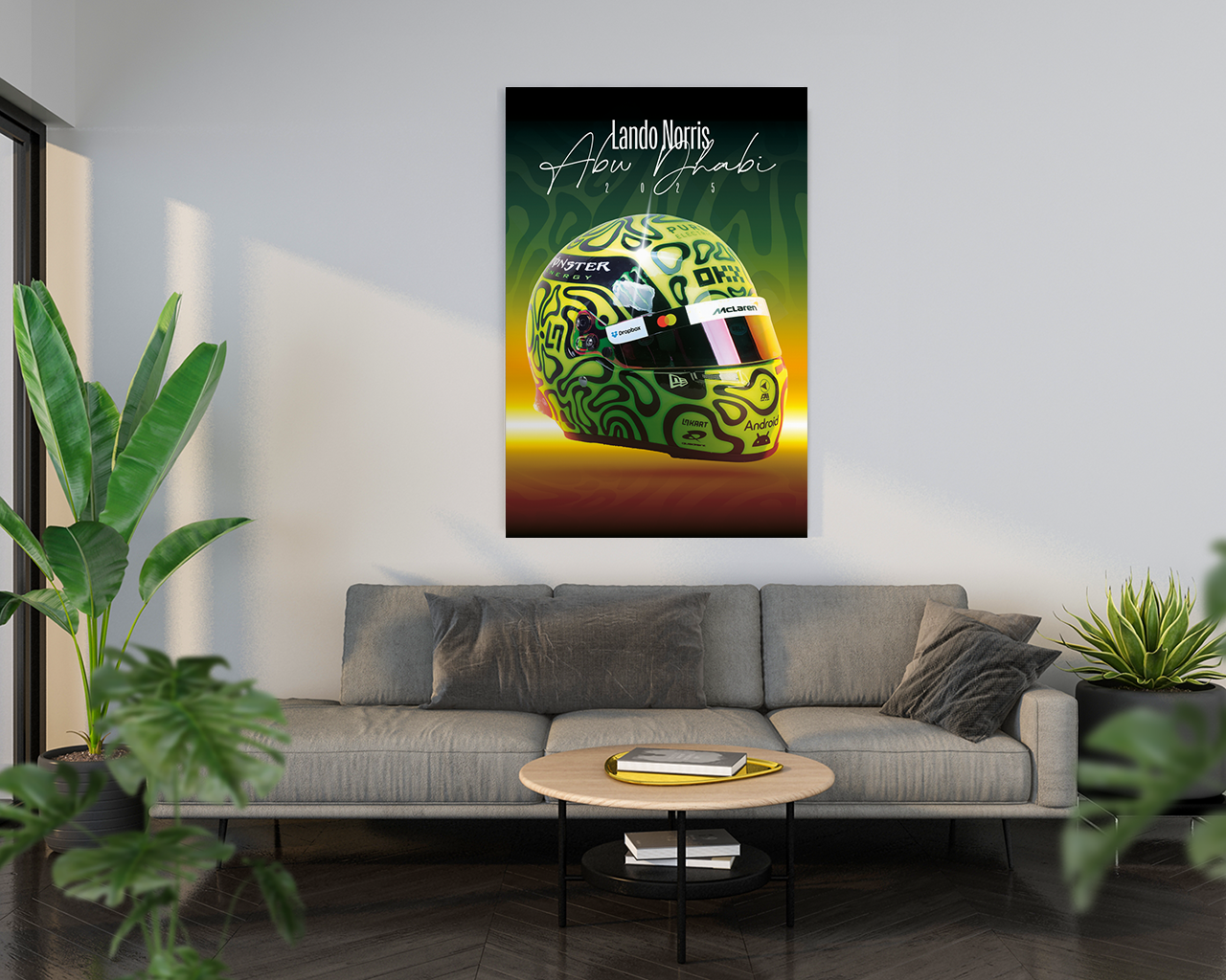 Tablou Canvas - F1 - Lando Norris 2025 - Green Helmet