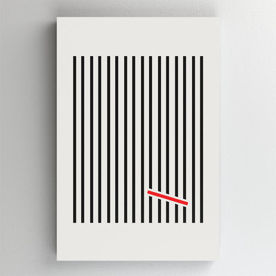 Tablou Canvas - Red line between black lines