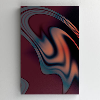Tablou Canvas - Tablou abstract maroon cu albastru si portocaliu