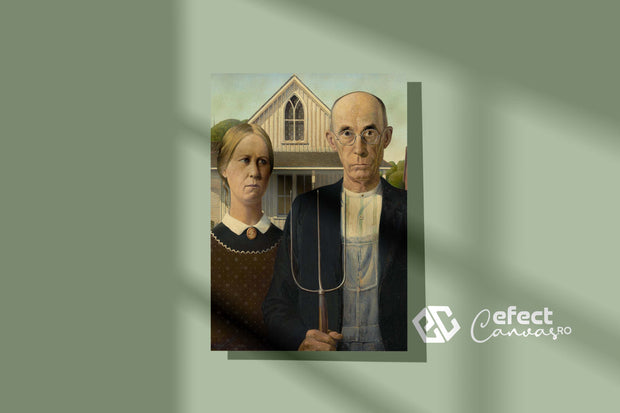 Tablou Canvas - Grant Wood - American Gothic