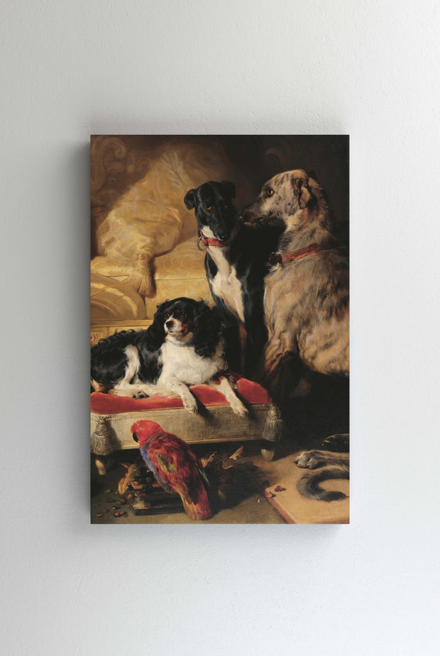 Tablou Canvas - Sir Edwin Landseer - Hector, Nero, and Dash with the parrot, Lory