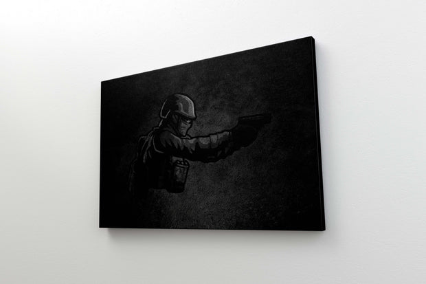 Tablou Canvas - Minimalist Angry Counter Terrorist