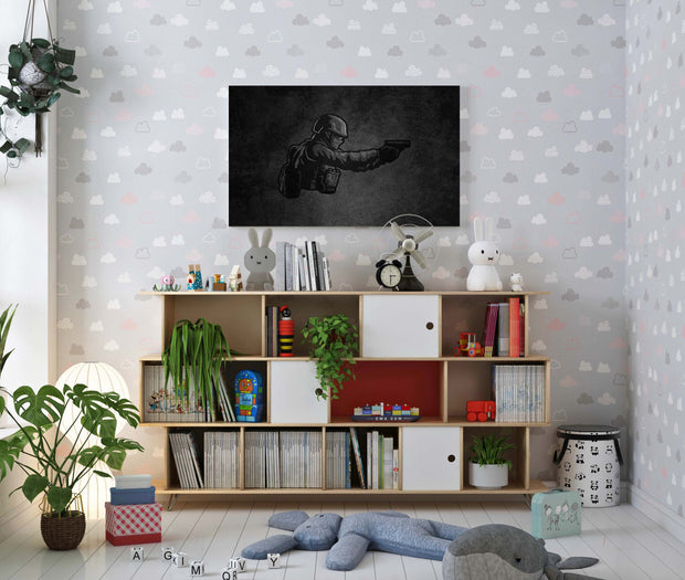 Tablou Canvas - Minimalist Angry Counter Terrorist