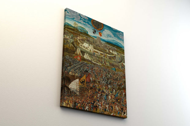 Tablou Canvas - Melchior Feselen - Siege of the city of Alesia by Julius Caesar and the fight against Vercingetorix
