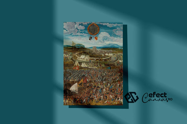 Tablou Canvas - Melchior Feselen - Siege of the city of Alesia by Julius Caesar and the fight against Vercingetorix