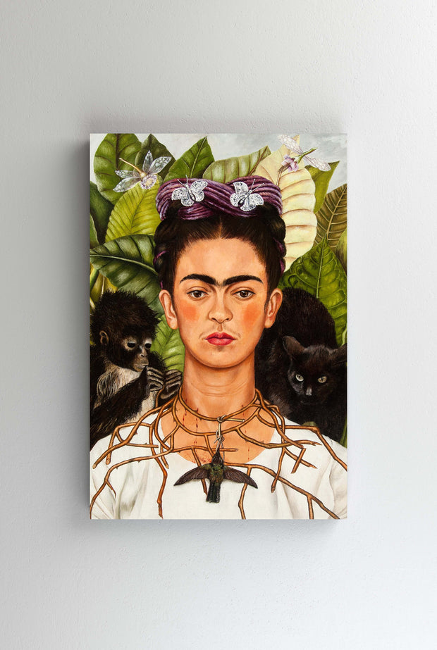 Tablou Canvas - Frida Kahlo - Self-Portrait with Thorn Necklace and Hummingbird