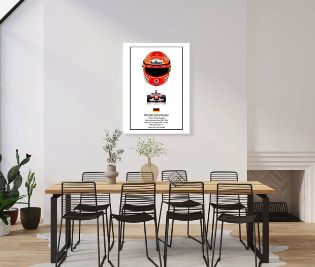 Tablou Canvas - Michael Schumacher Helmet Car