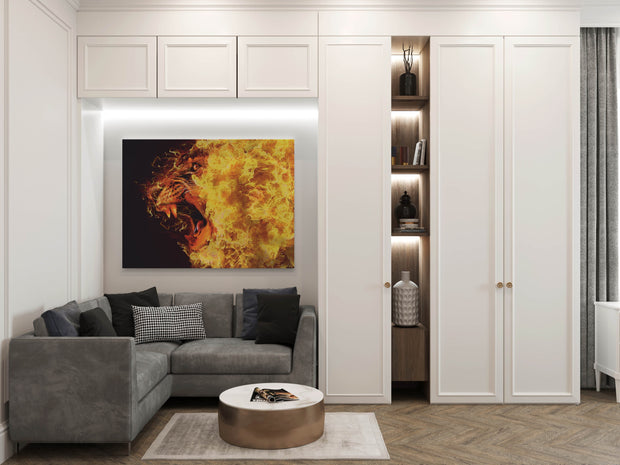 Tablou Canvas - Lion Flame