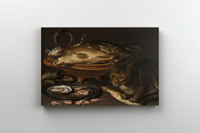 Tablou Canvas - Clara Peeters - Still Life of Fish and Cat